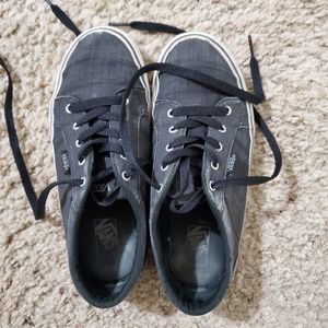 Kid's Black Denim Low Rise Vans